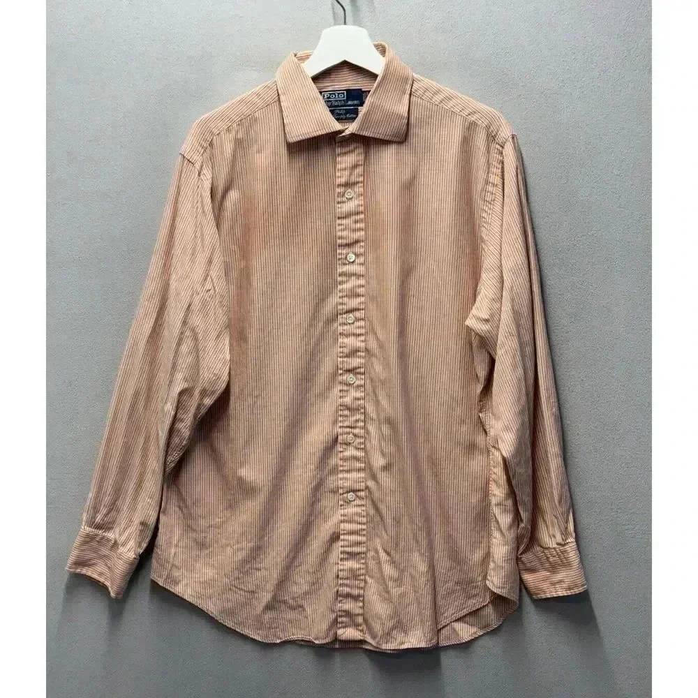 Polo By Ralph Lauren Philip Men's Sz 16.5-34 Cotton Striped Button‎ Up Shirt